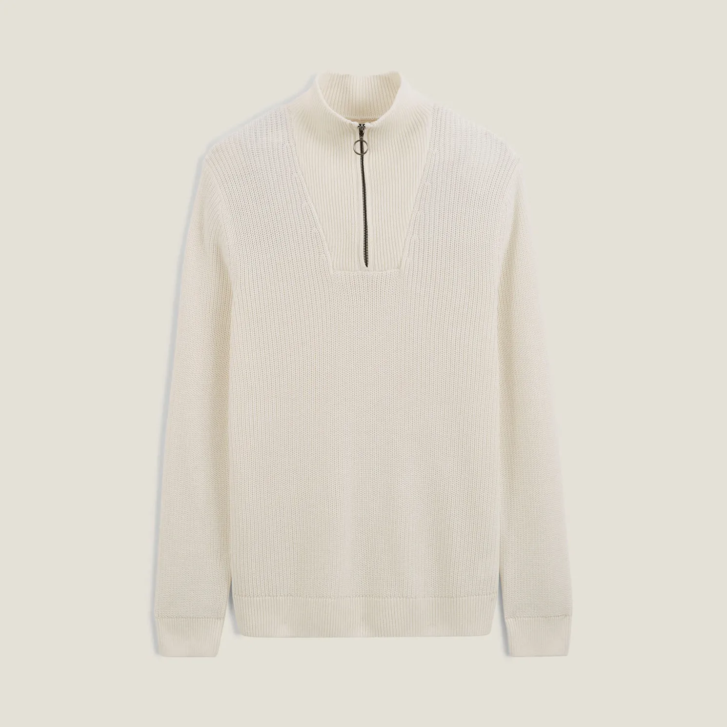 Trui met truckerskraag in ribsteek