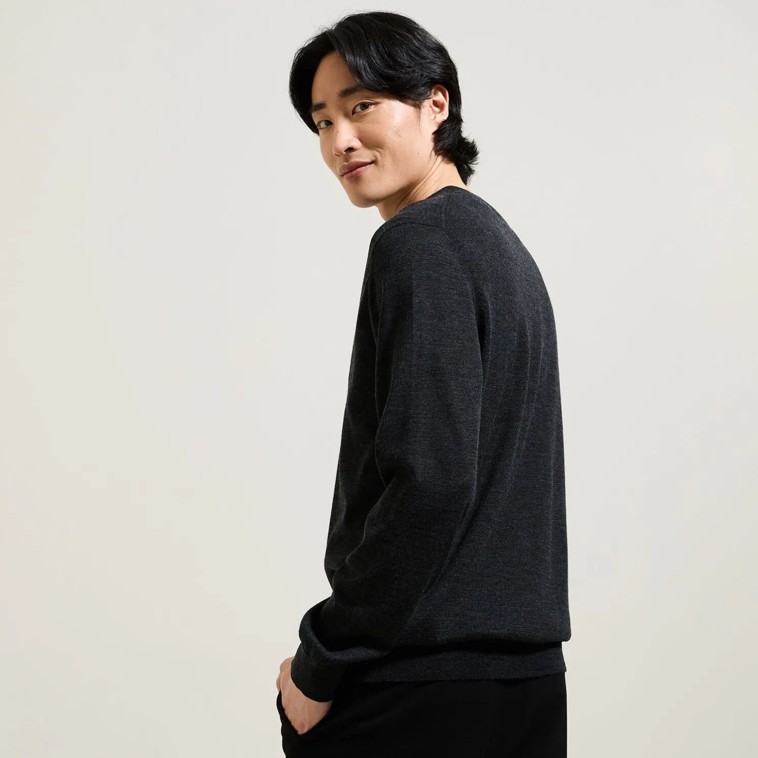 Trui met V-kraag in merinoswol