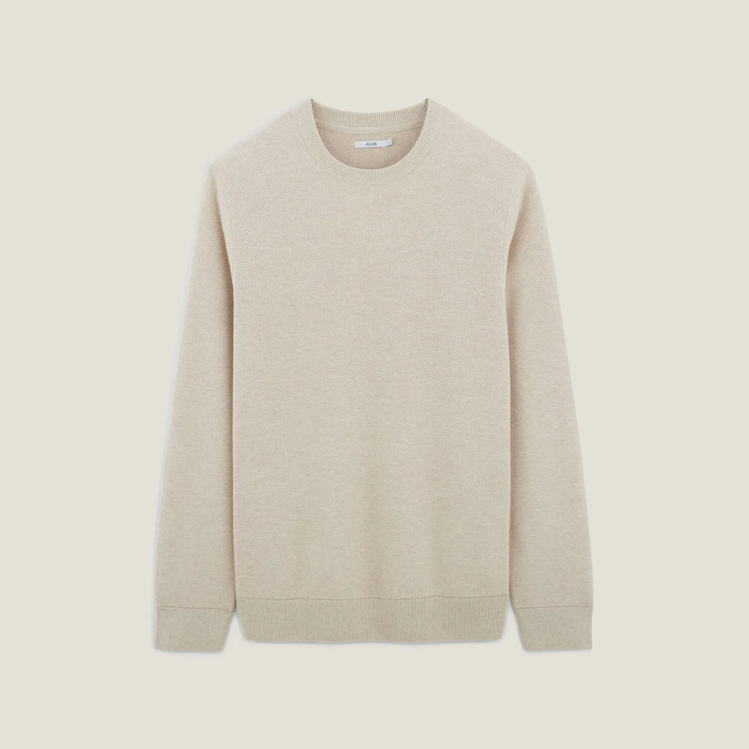 Trui ronde hals, micro honingraat weefpatroon