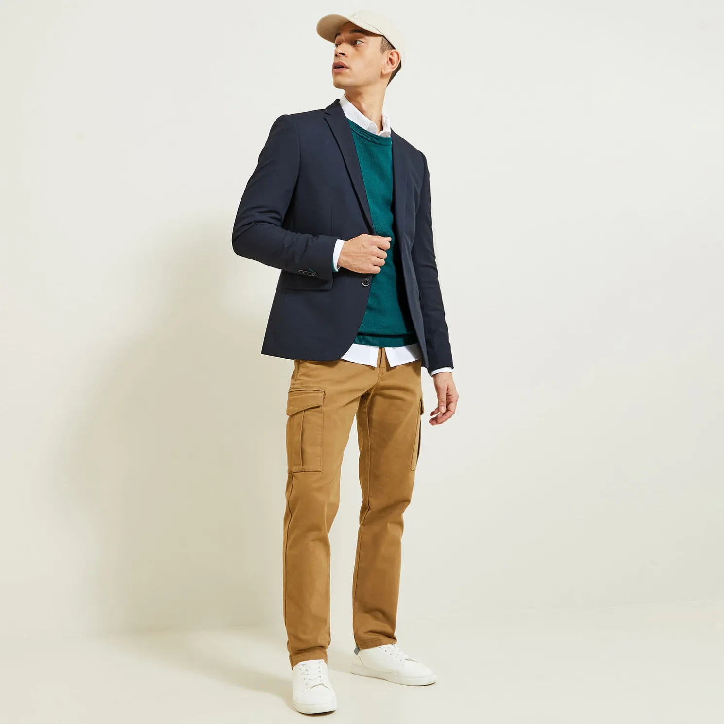 Trui ronde hals, micro honingraat weefpatroon