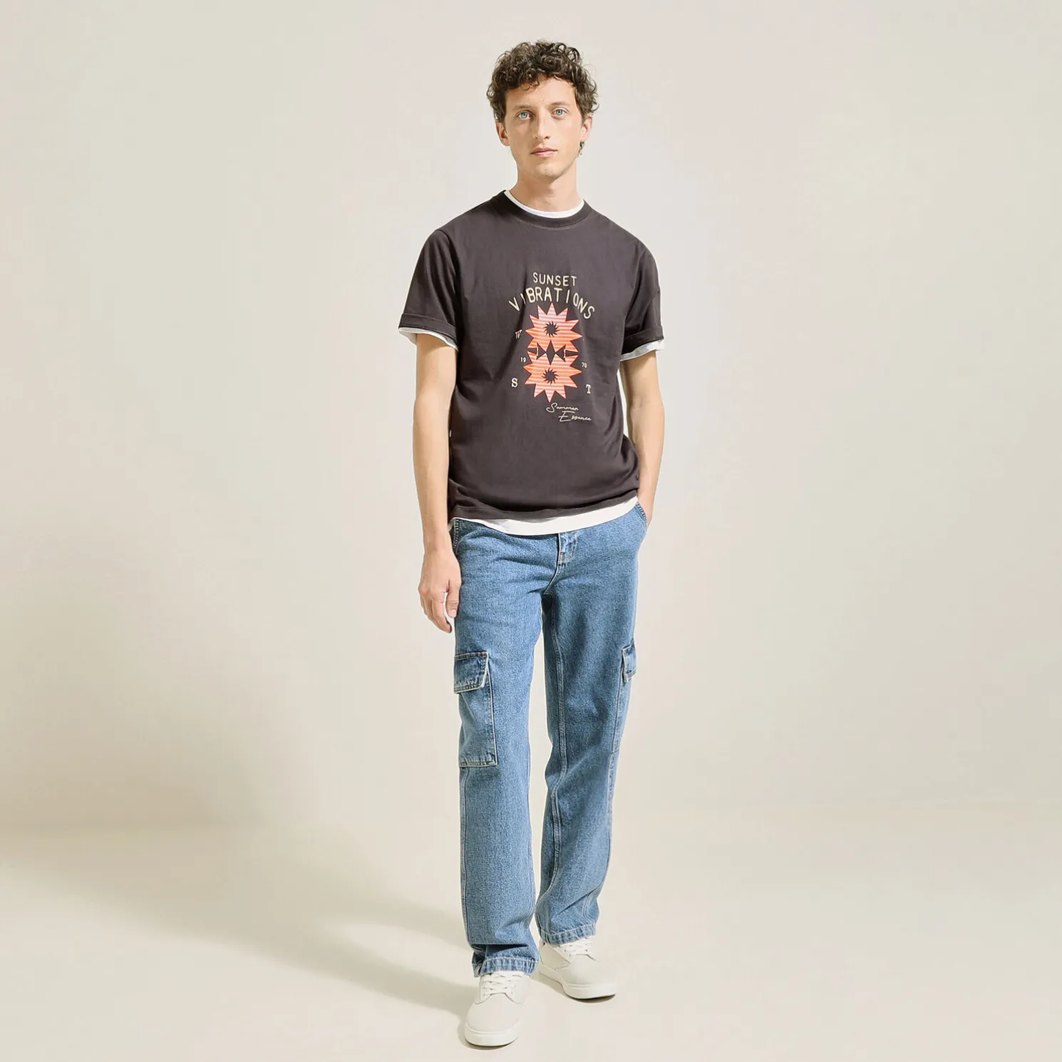 T-shirt aangebrachte print vooraan