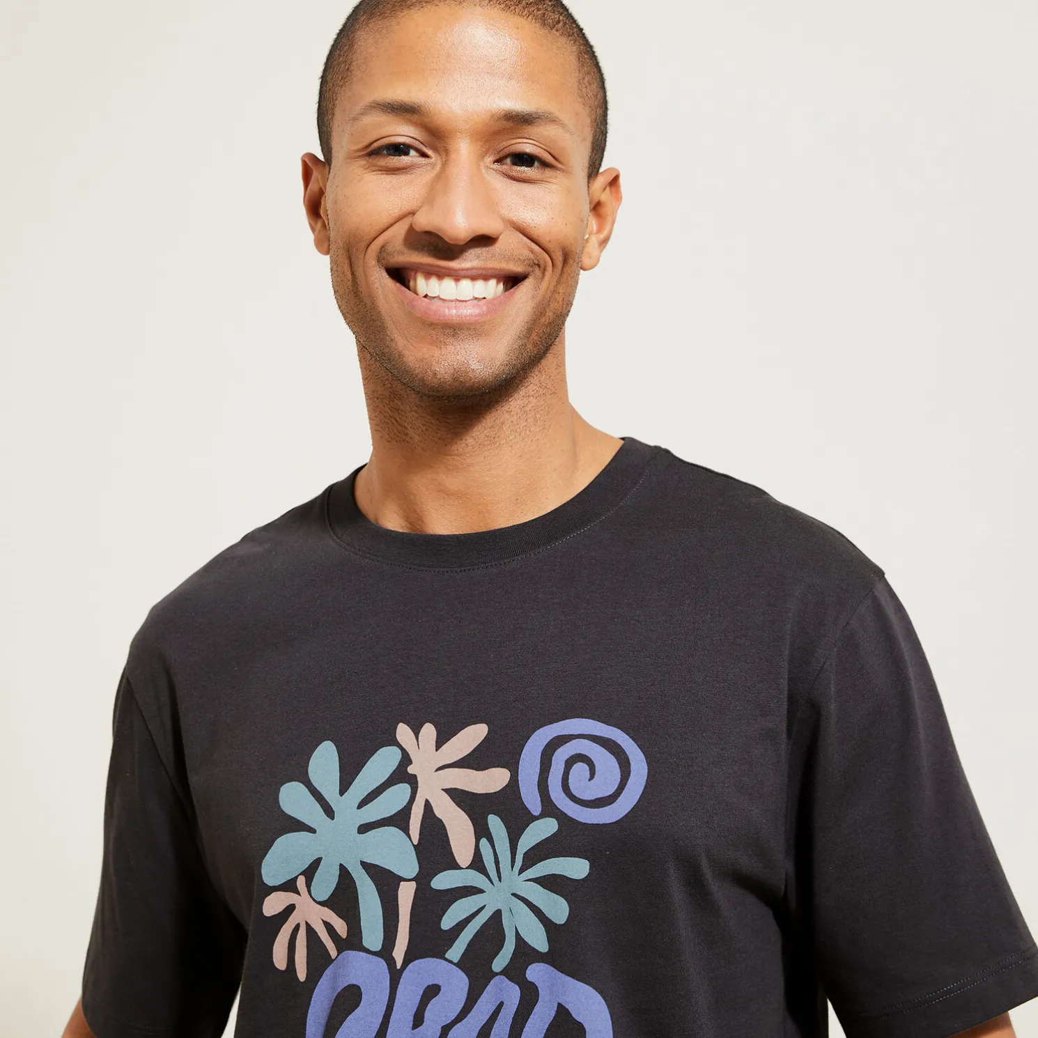 T-shirt aangebrachte good vibes-print