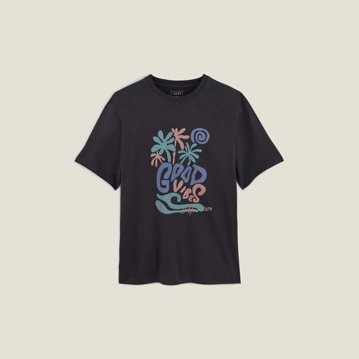 T-shirt aangebrachte good vibes-print