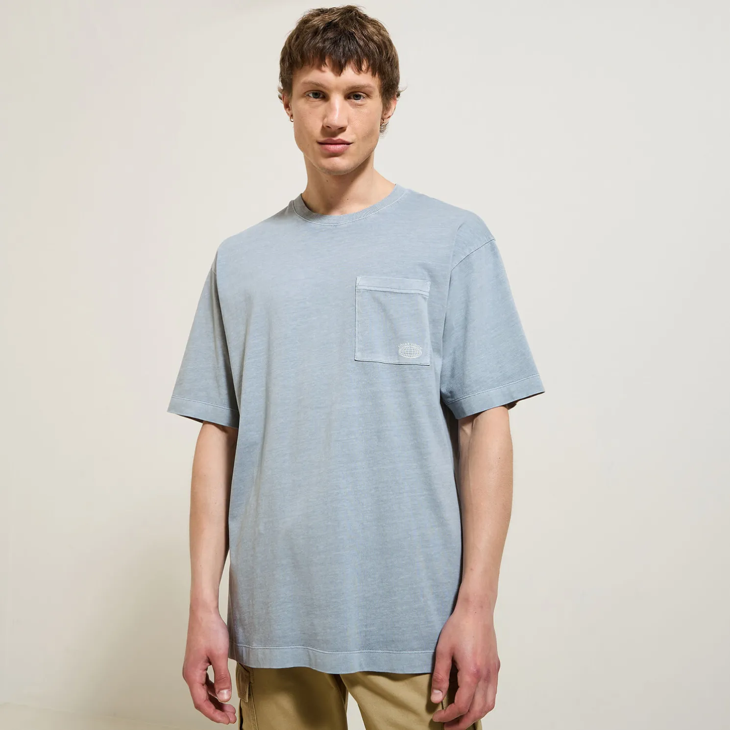 T-shirt in katoen met borstzakje