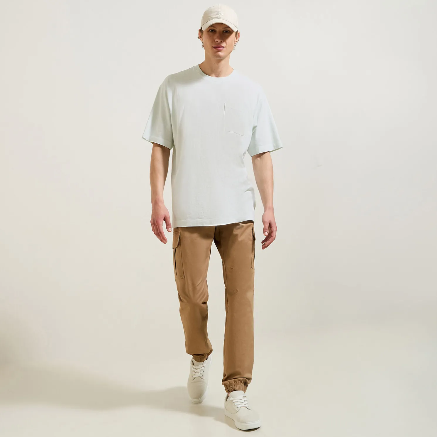 T-shirt in katoen met borstzakje