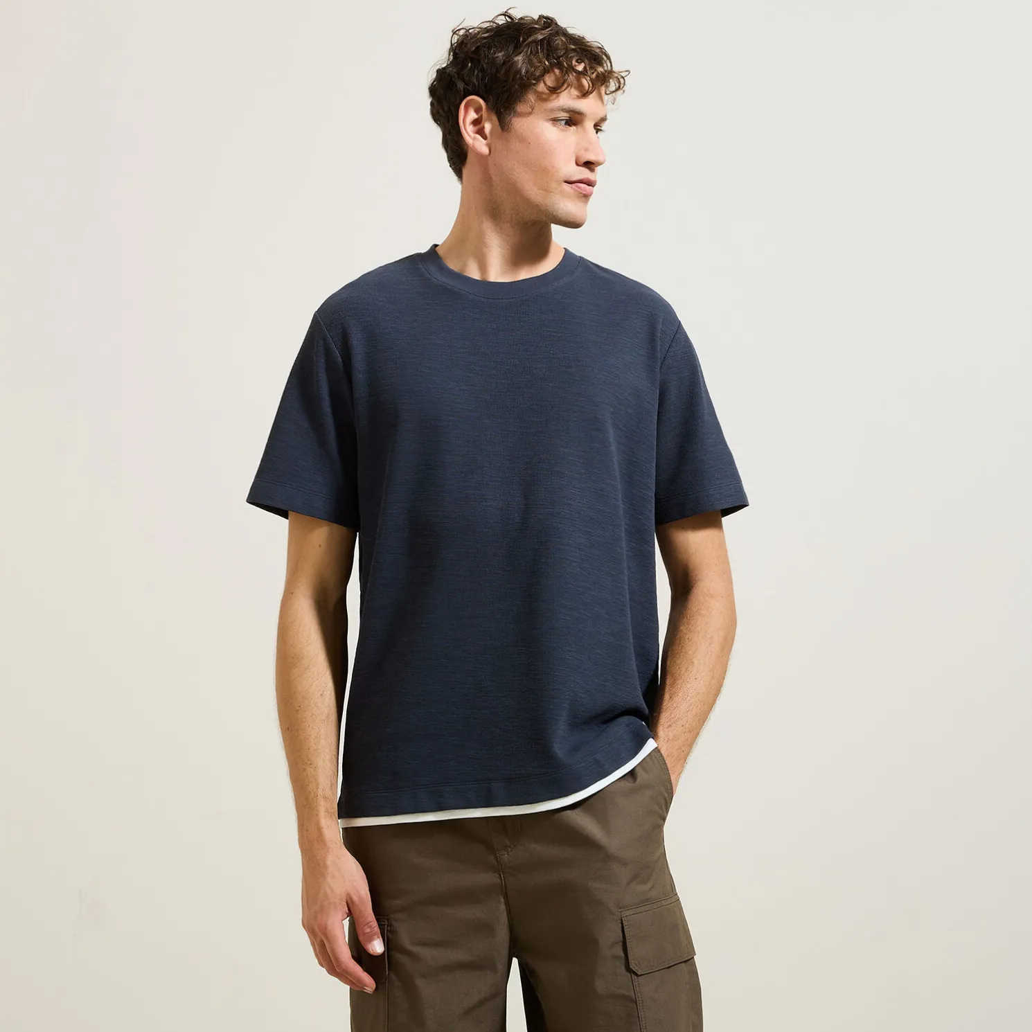 T-shirt in reliëfstof