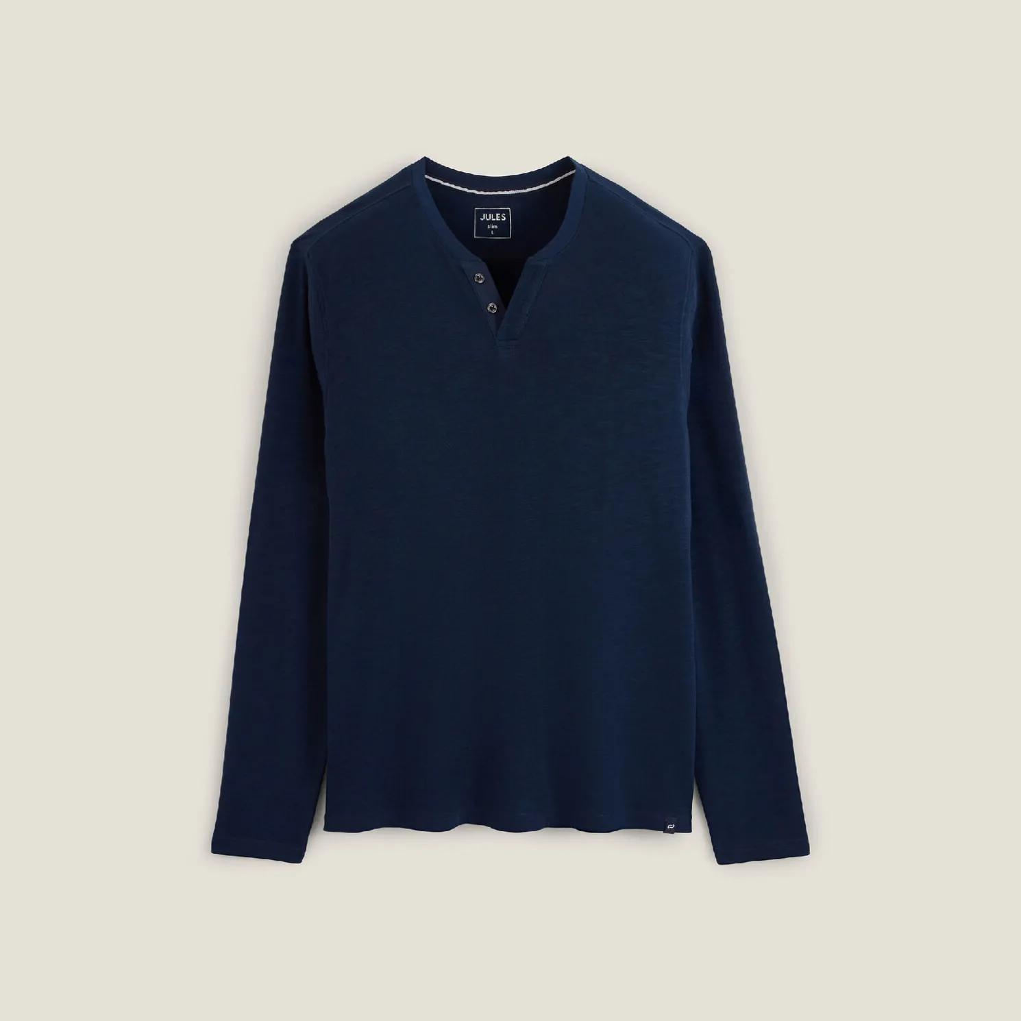 T-shirt met knooplijst en lange mouwen