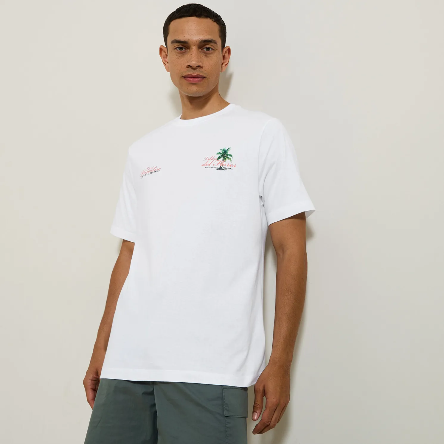 T-shirt met landschap-print op voor-en achterkant