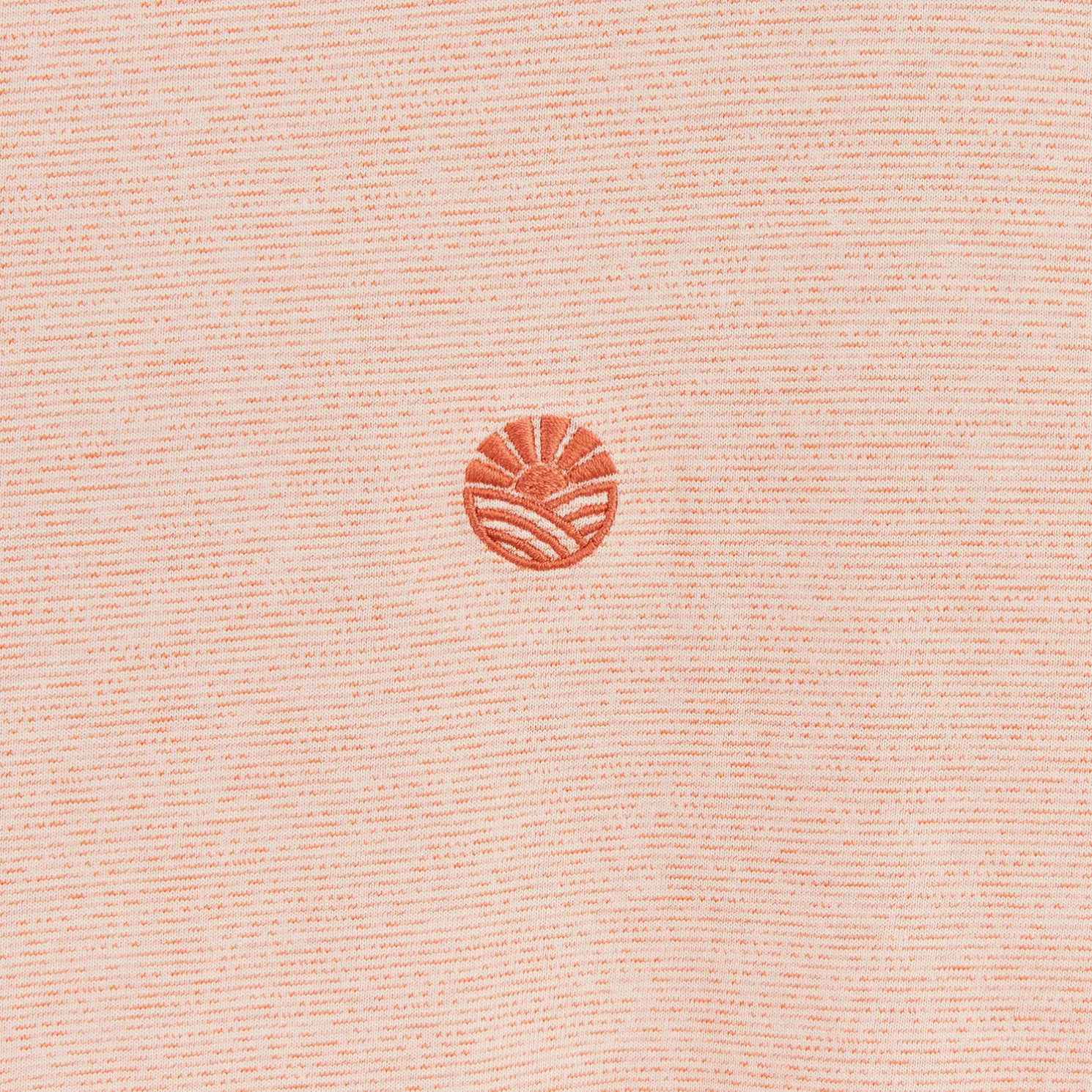 T-shirt met microstrepen en borduursel op de borst