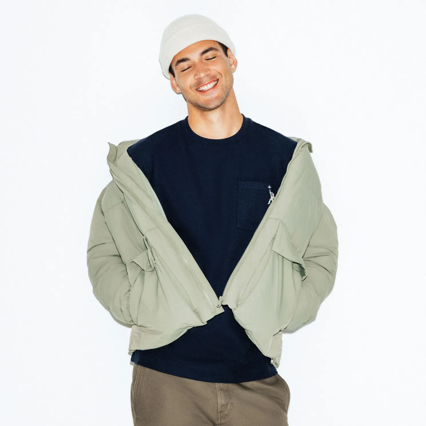 T-shirt met ronde hals in reliëfstof