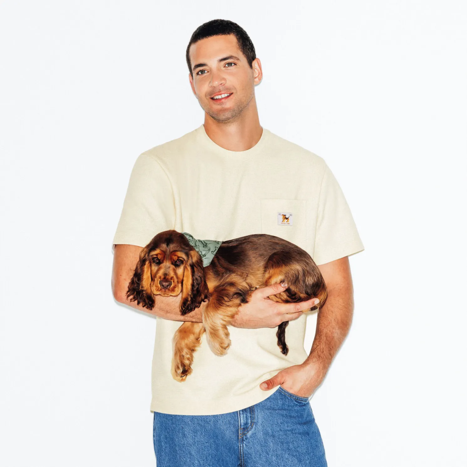 T-shirt met ronde hals in reliëfstof