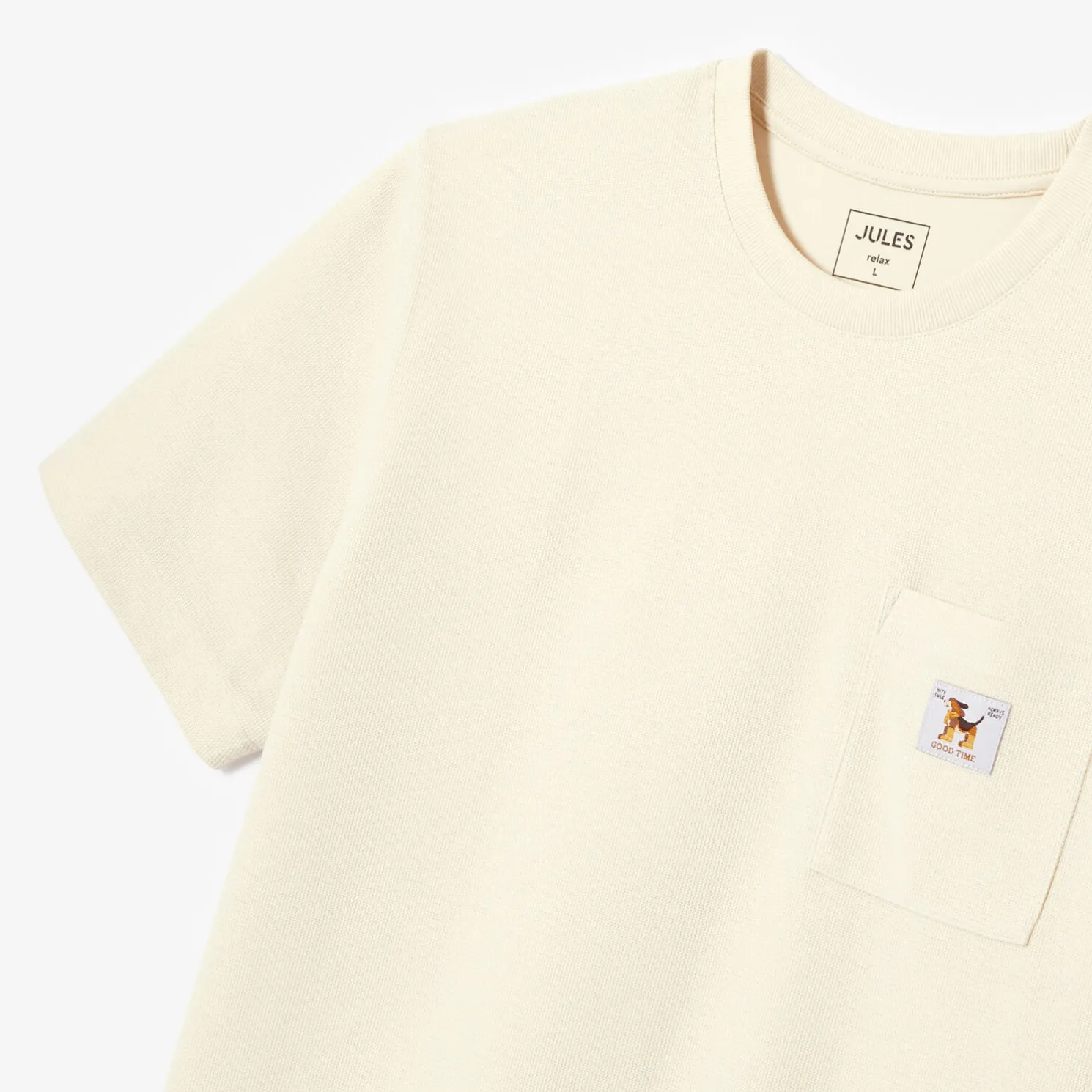 T-shirt met ronde hals in reliëfstof