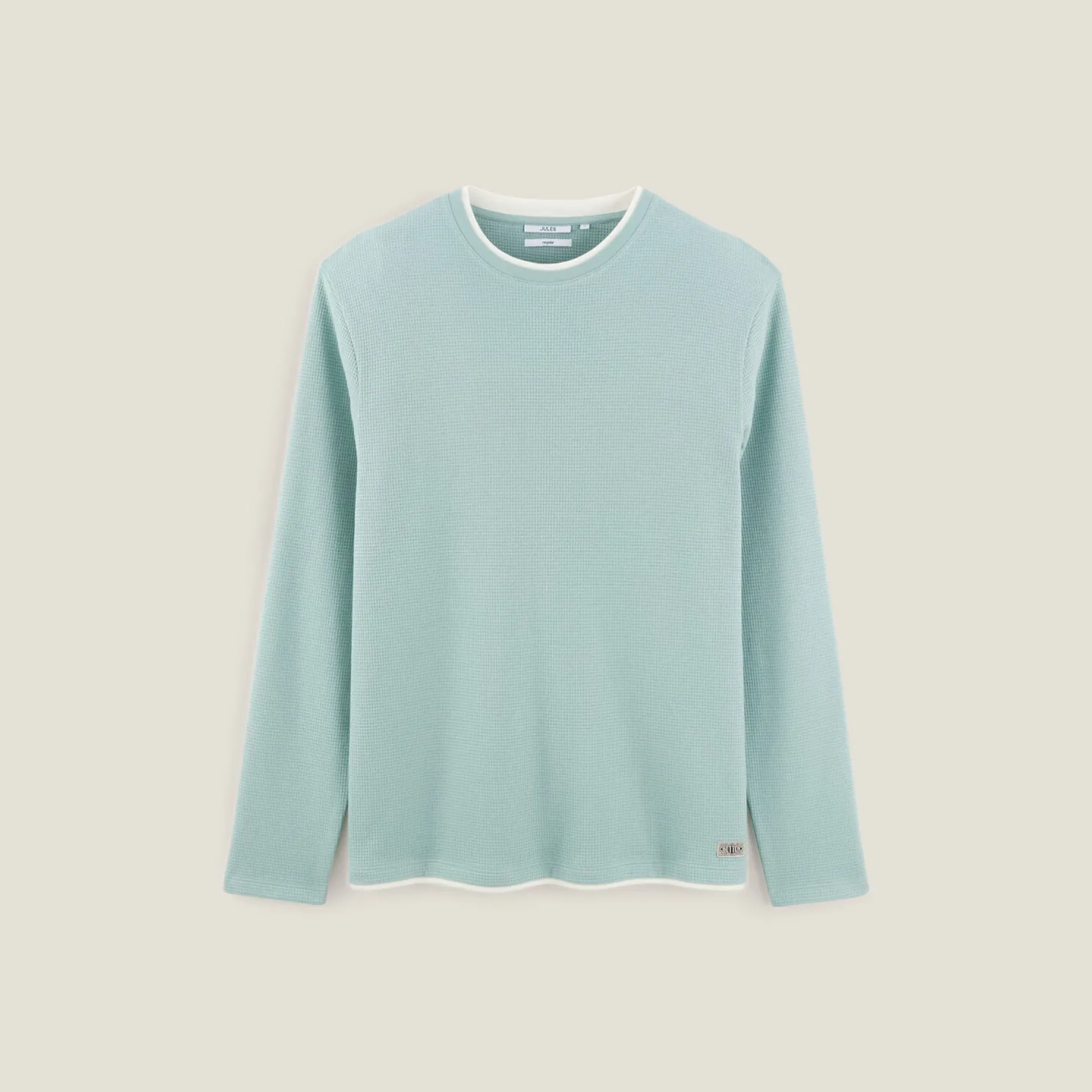 T-shirt met ronde hals in fantasiestof