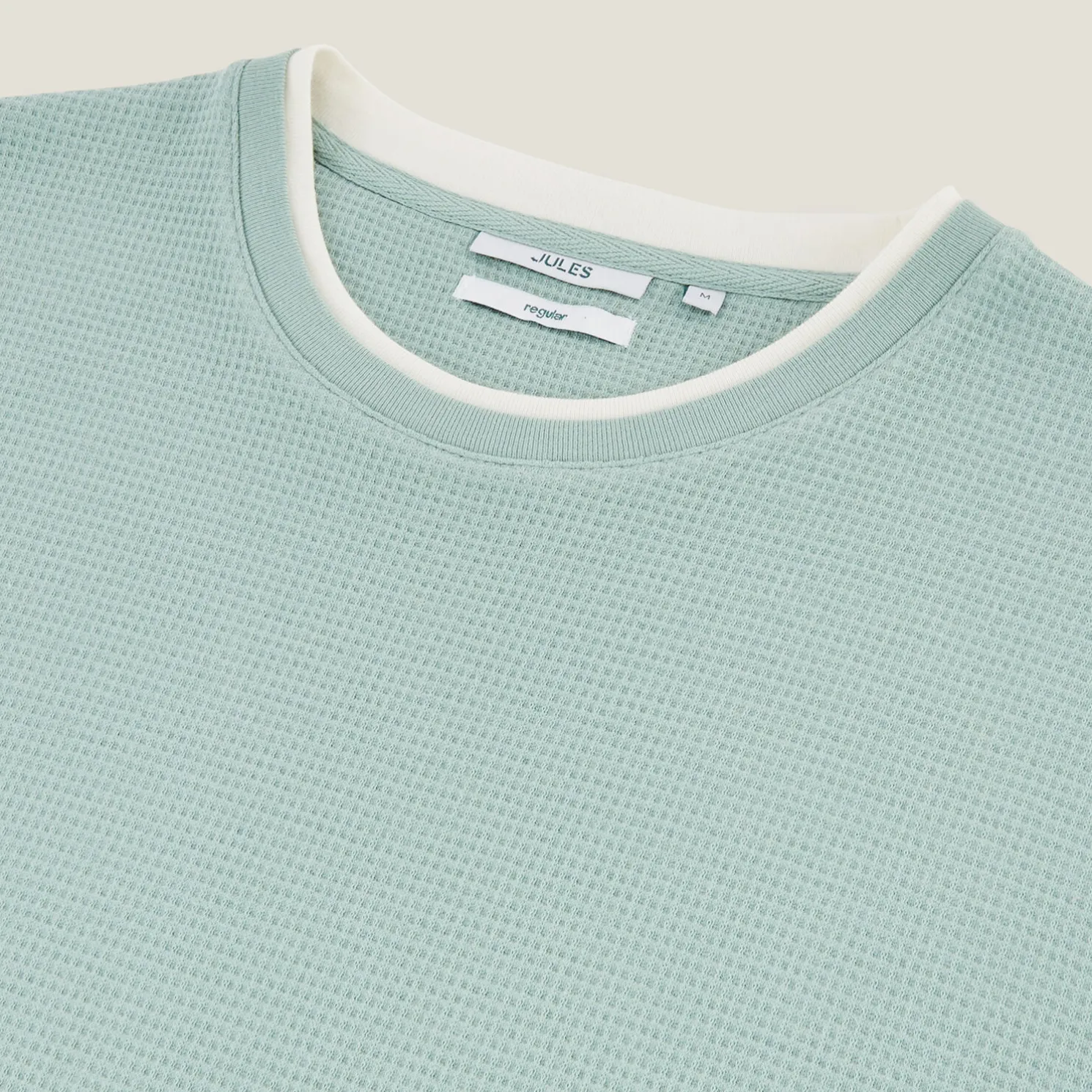 T-shirt met ronde hals in fantasiestof