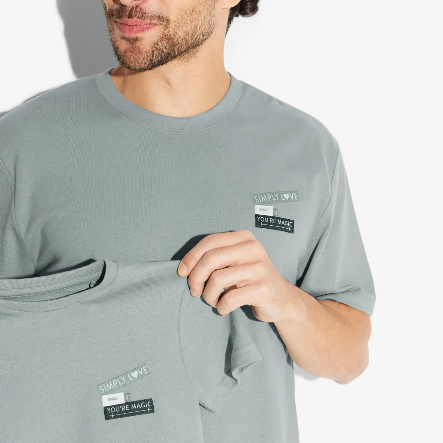 T-shirt met ronde hals in katoen