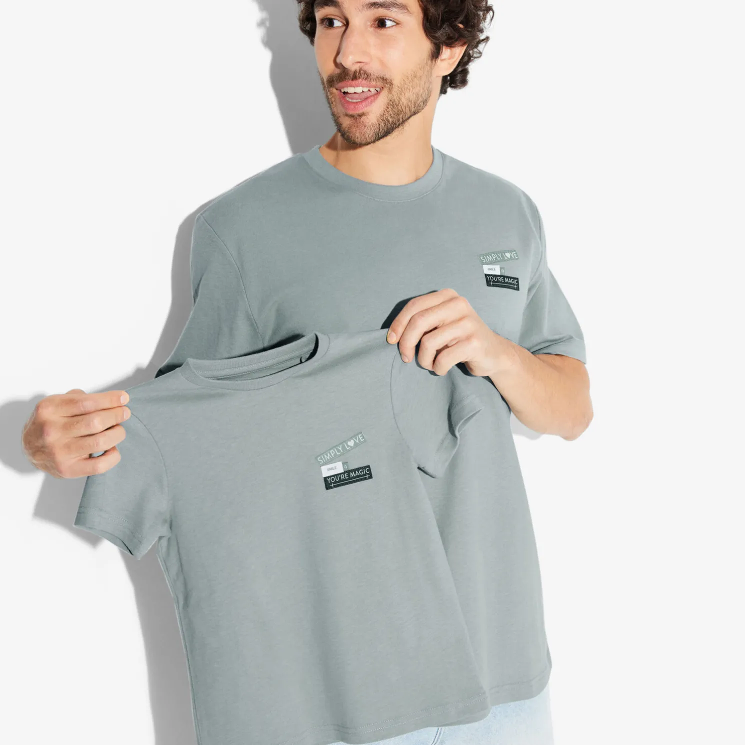 T-shirt met ronde hals in katoen