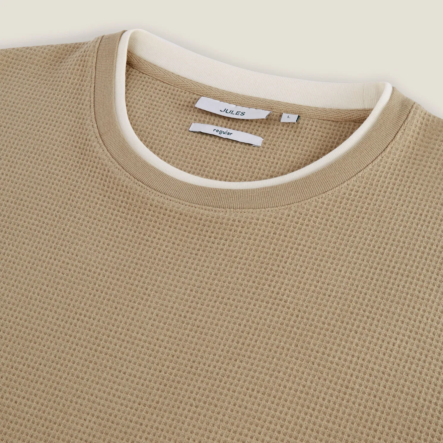 T-shirt met ronde hals in fantasiestof