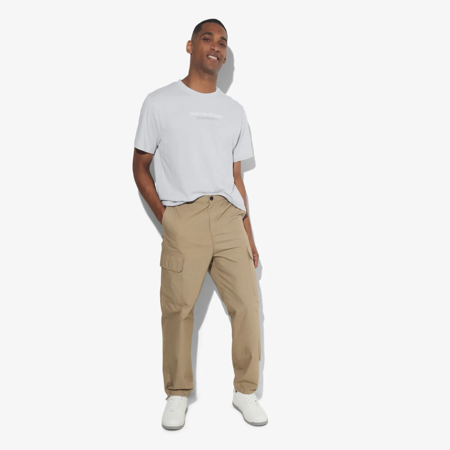 T-shirt met ronde hals en willekeurige print