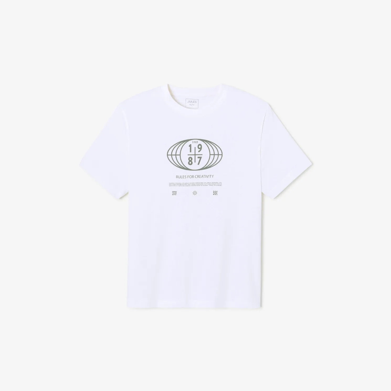 T-shirt met ronde hals en willekeurige print