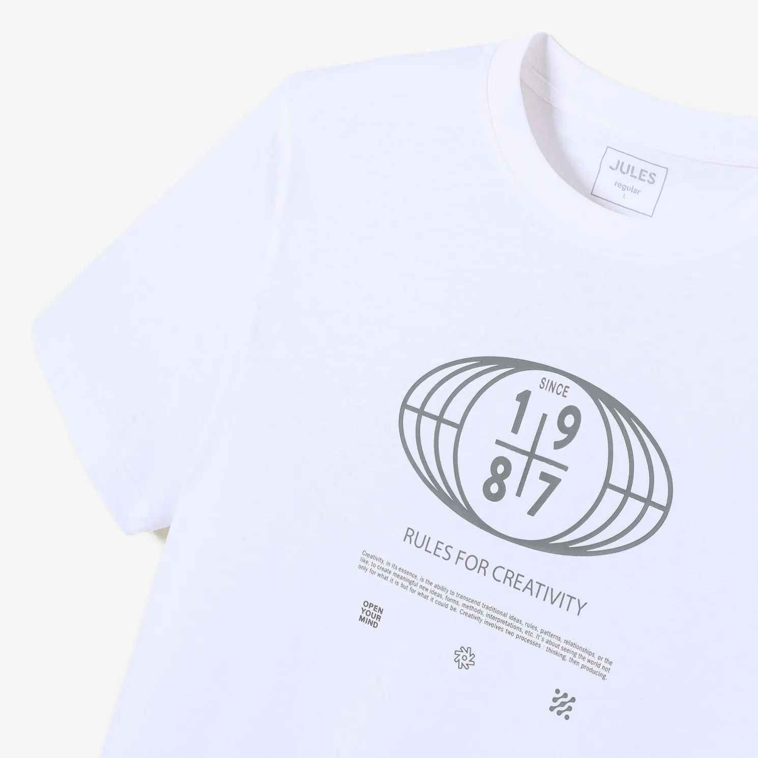 T-shirt met ronde hals en willekeurige print