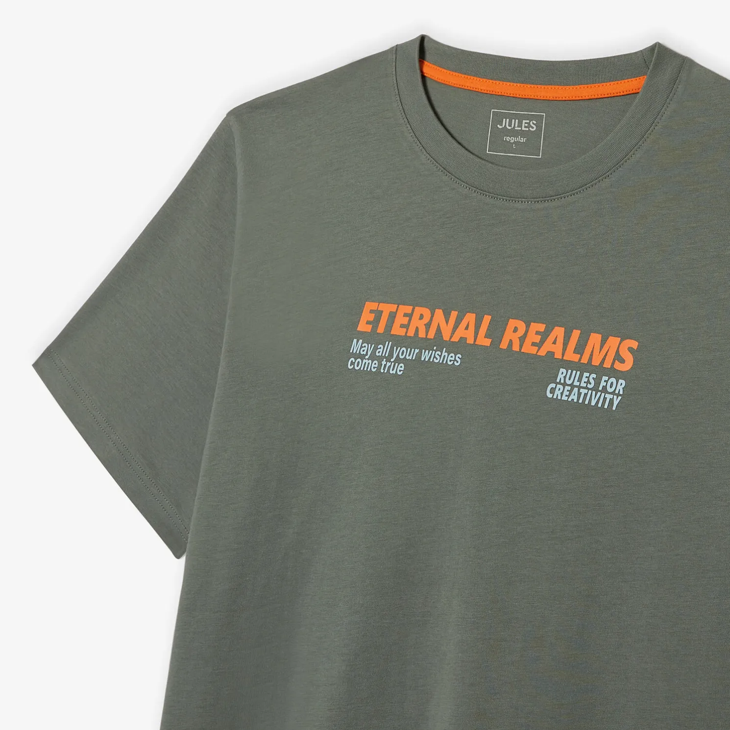 T-shirt met ronde hals en willekeurige print