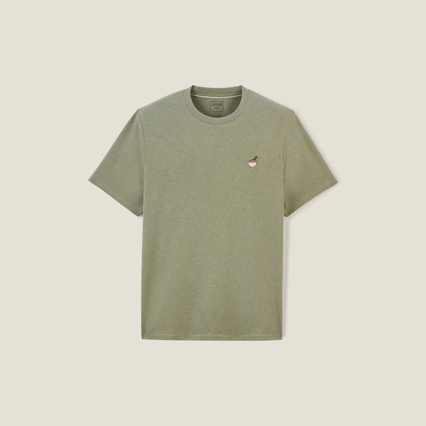 T-shirt van gemêleerd katoenen met ronde hals, ka