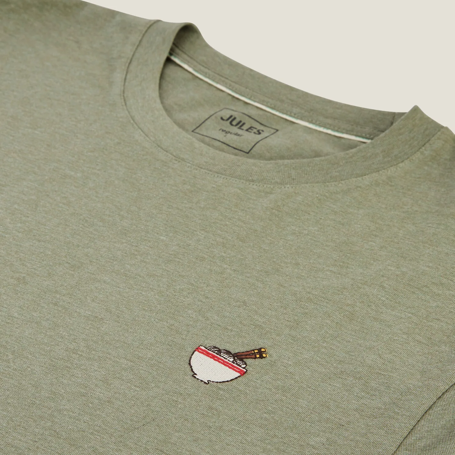 T-shirt van gemêleerd katoenen met ronde hals, ka