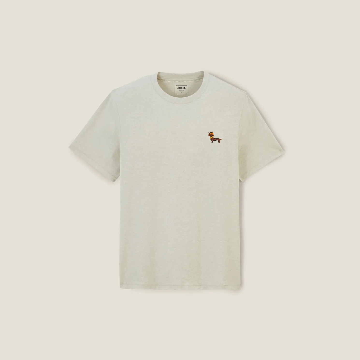 T-shirt van gemêleerd katoenen met ronde hals, ka