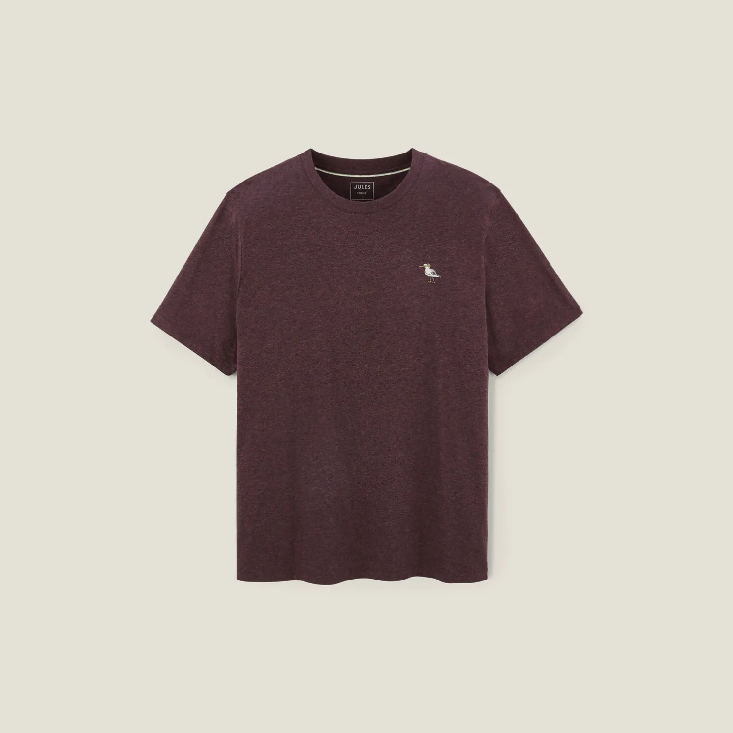 T-shirt van gemêleerd katoenen met ronde hals, ka