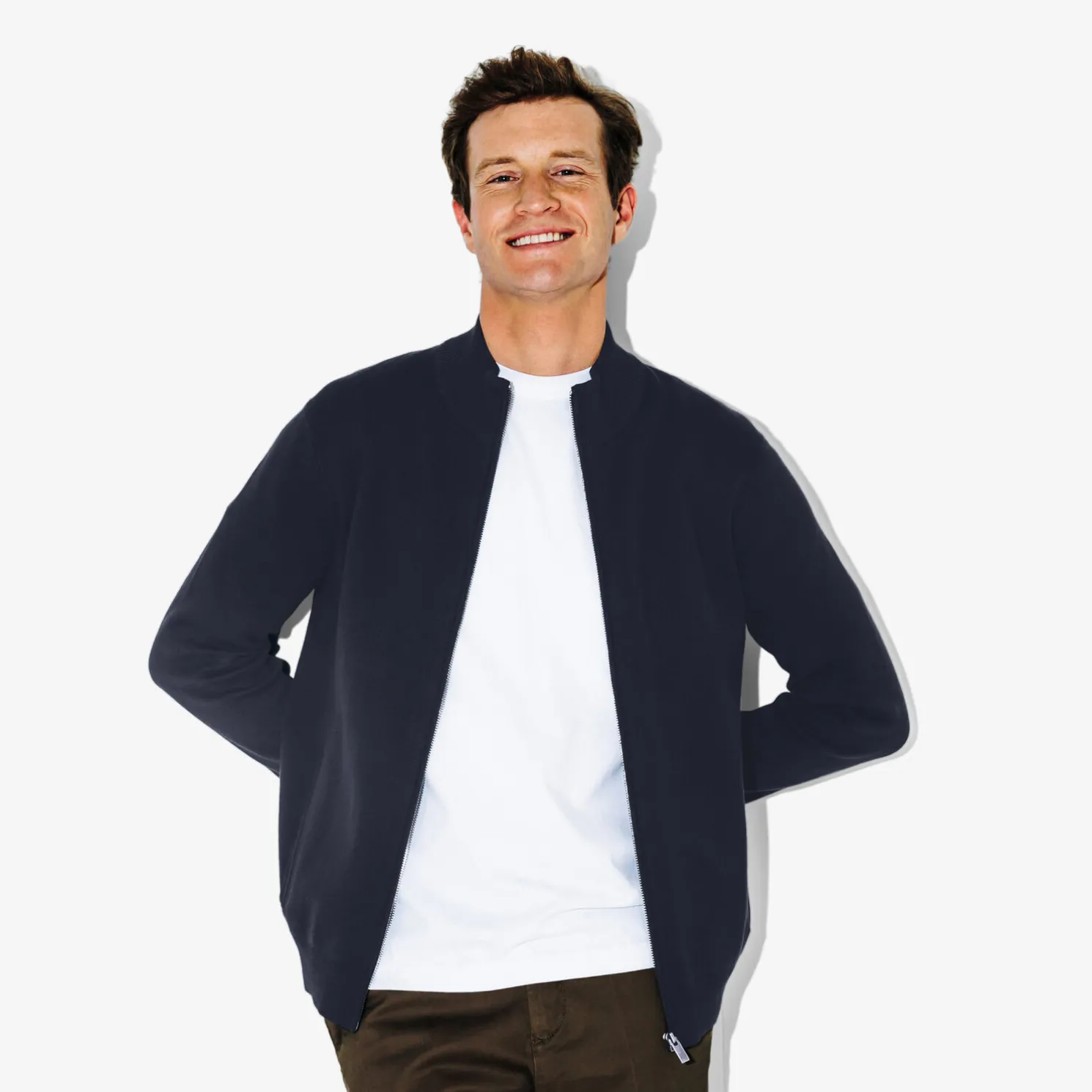 Vest met ristsluiting en opstaande kraag