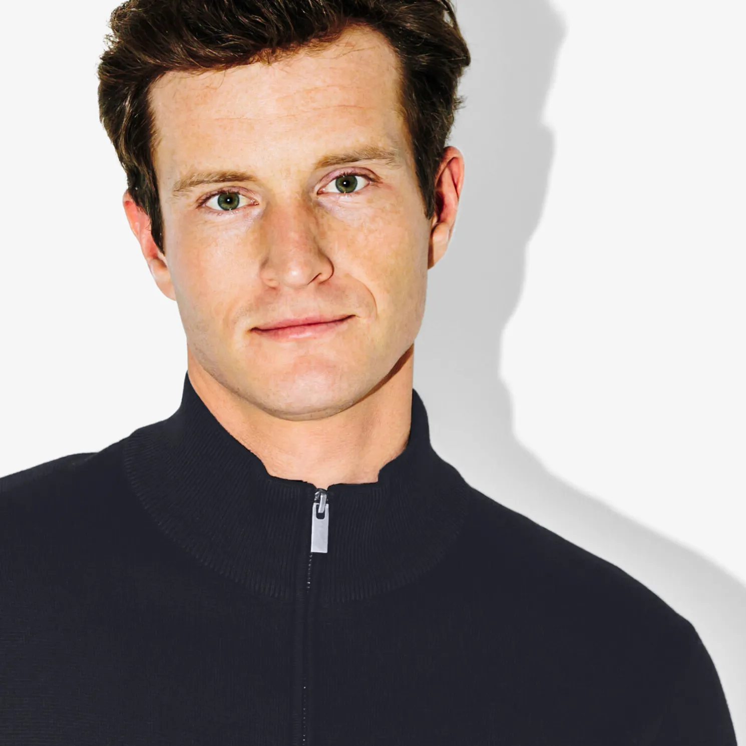 Vest met ristsluiting en opstaande kraag