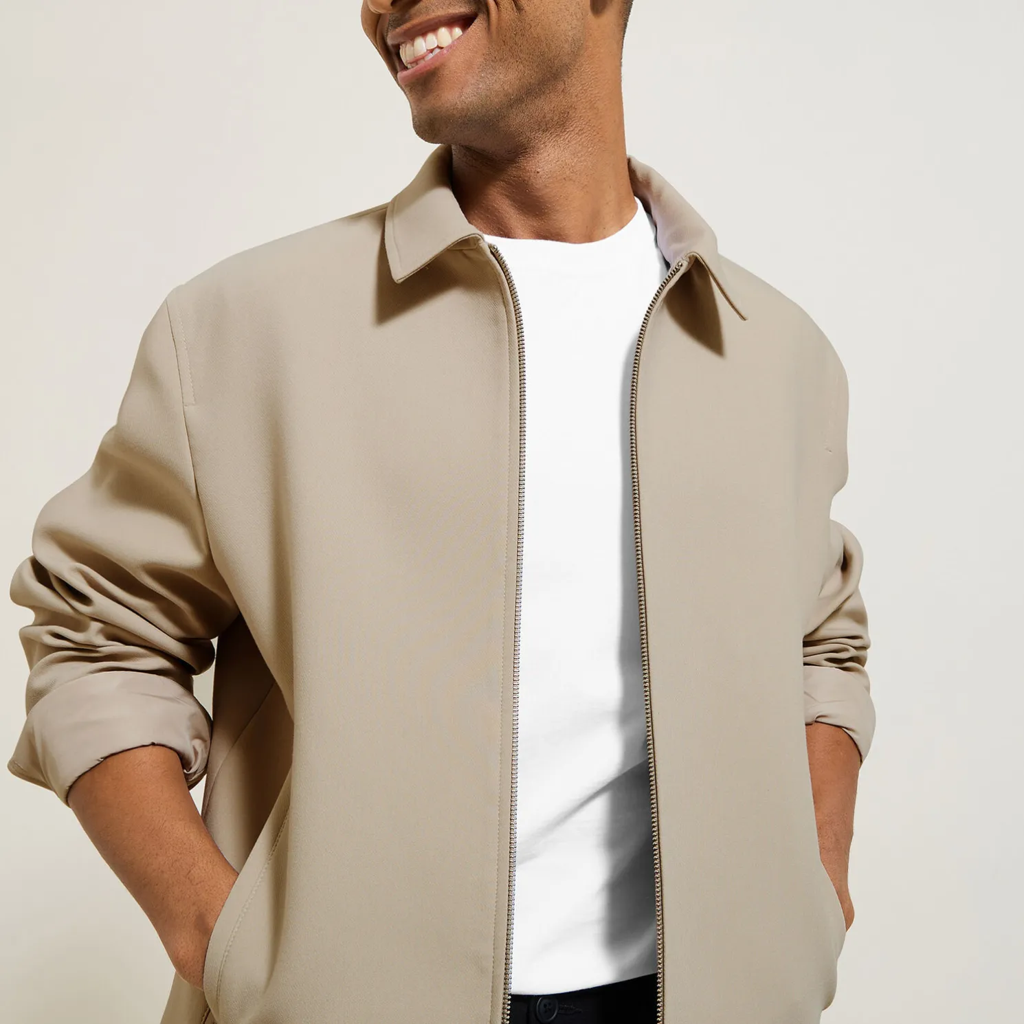 Vest met rits en hemdskraag voor het tussenseizoen