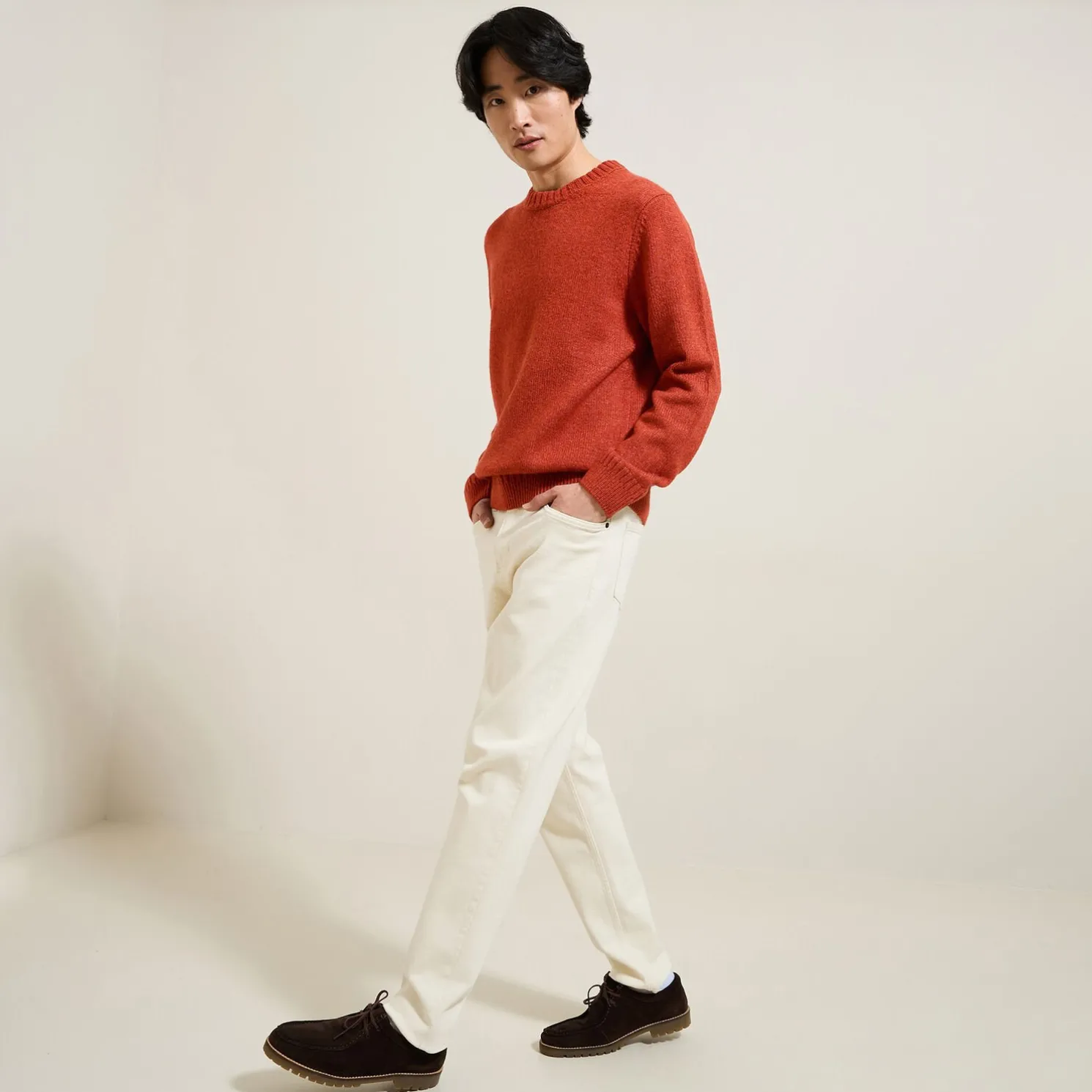 Zachte trui met ronde hals