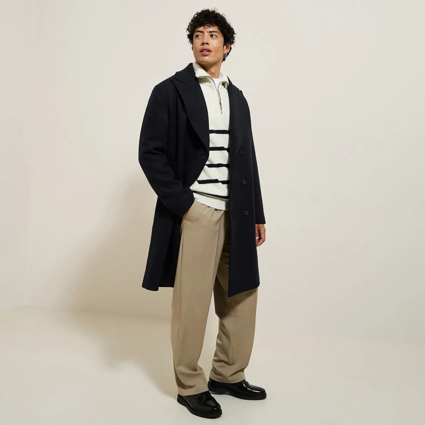 Zachte trui met truckerskraag